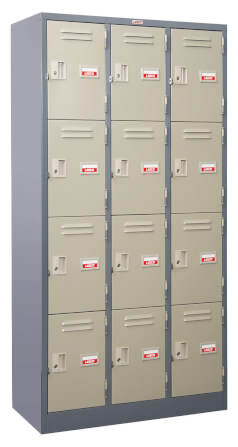 ตู้ล็อคเกอร์ 12 ช่อง LEECO LK-112 เทาสลับ_1